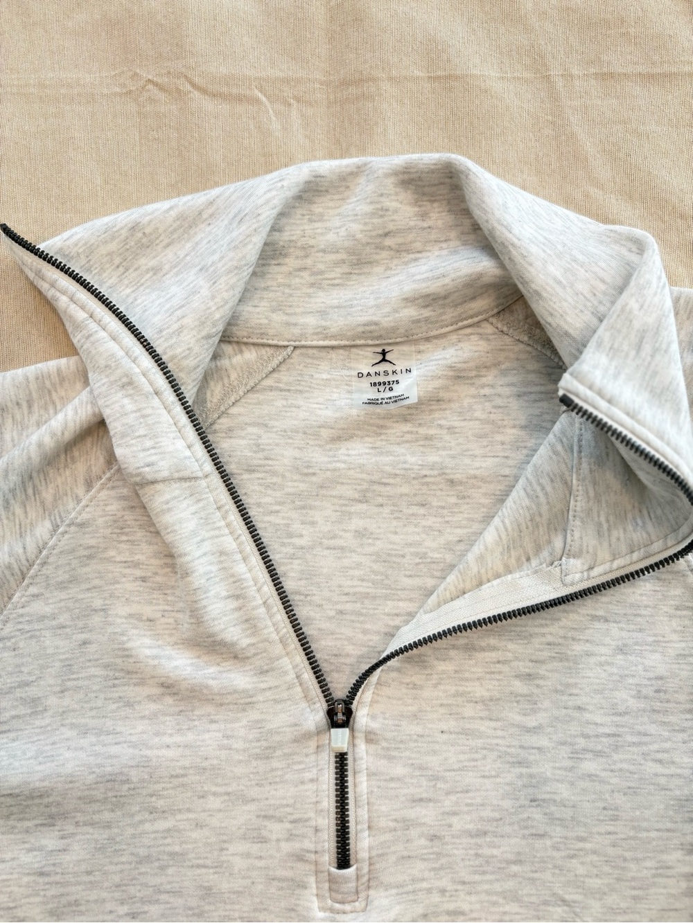 Danskin Light Heather Gray Quarter Zip Pullover - Picture 3 of 3